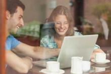 Students sitting at a coffee shop