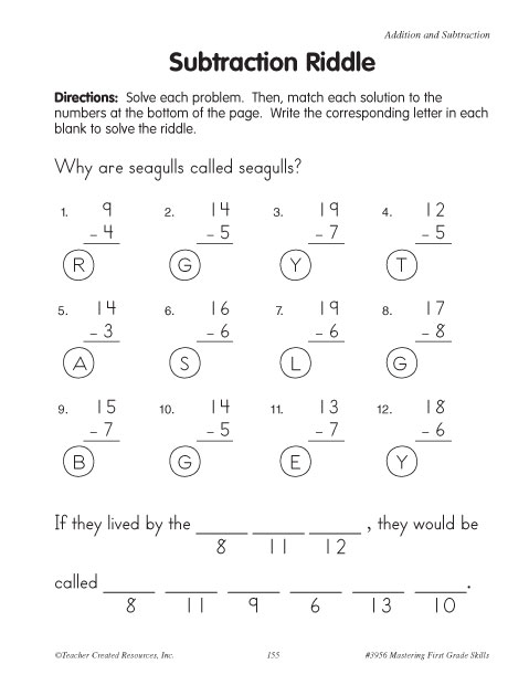Subtraction Riddle | Education World