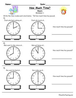 clock telling time worksheet education world