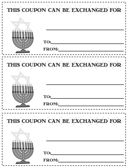 Hanukah Coupon Version 2 Template | Education World