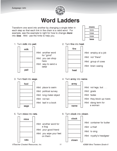 Word Ladders | Education World