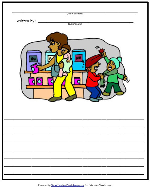 Super Teachers Picture Story Worksheet | Education World