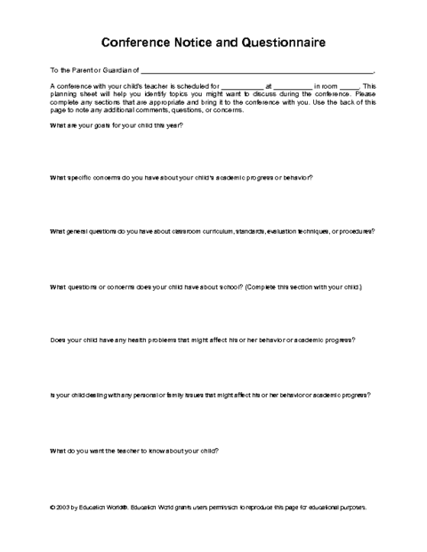 Questionnaire Template Doc from www.educationworld.com