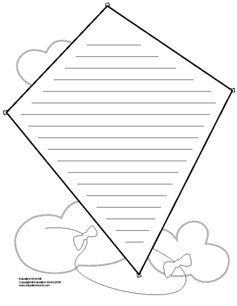 Kite template to colour pdf template