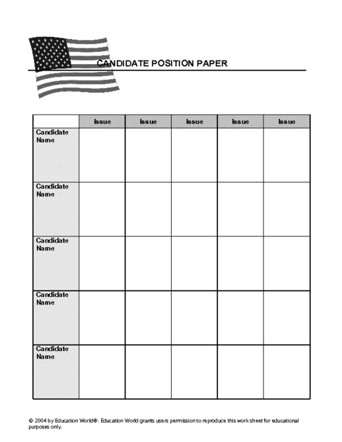 Candidate Position Paper Template | Education World