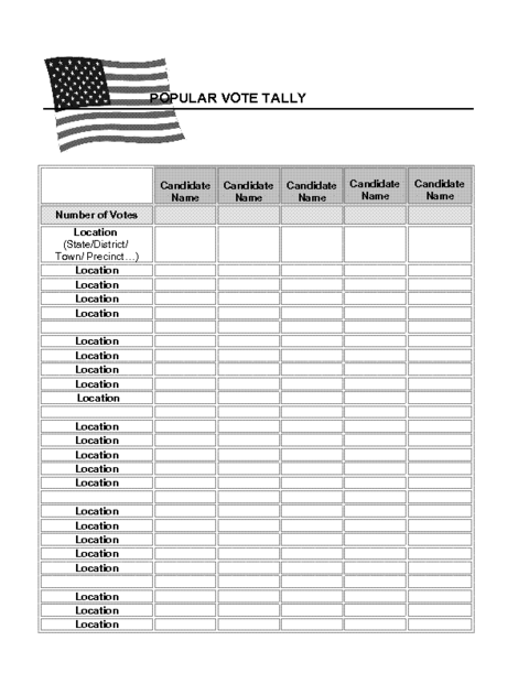 Popular Vote Tally Template Education World