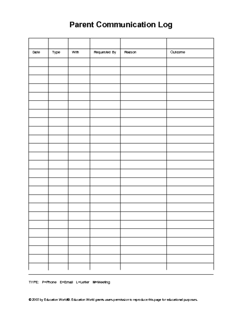 parent-communication-log-template-education-world