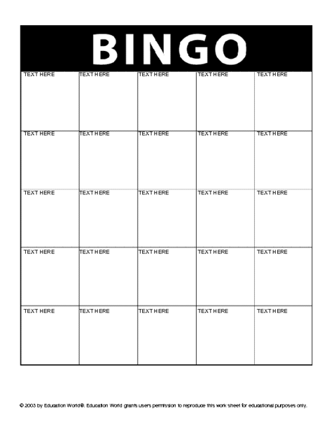 Blank Bingo Chart Bmp cheesecake