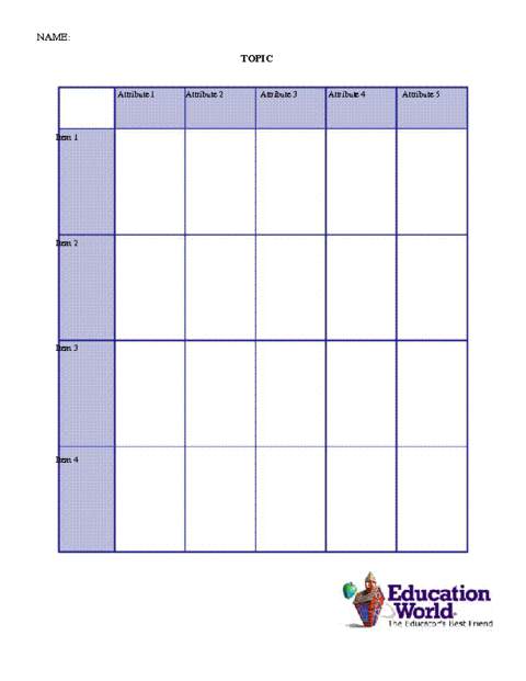 Comparison Chart Template