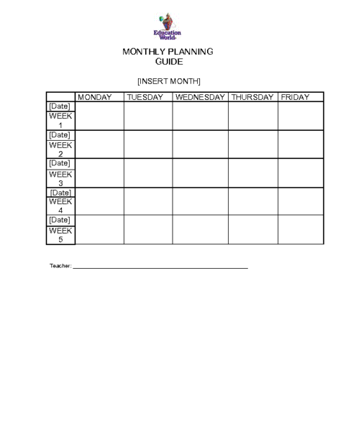 Weekly Lesson Plan Template Doc