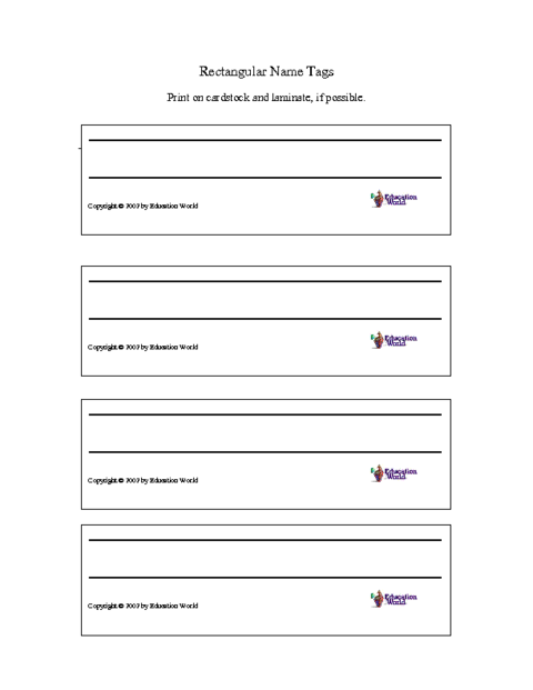 Rectangular Name s For Secondary Students Template Education World