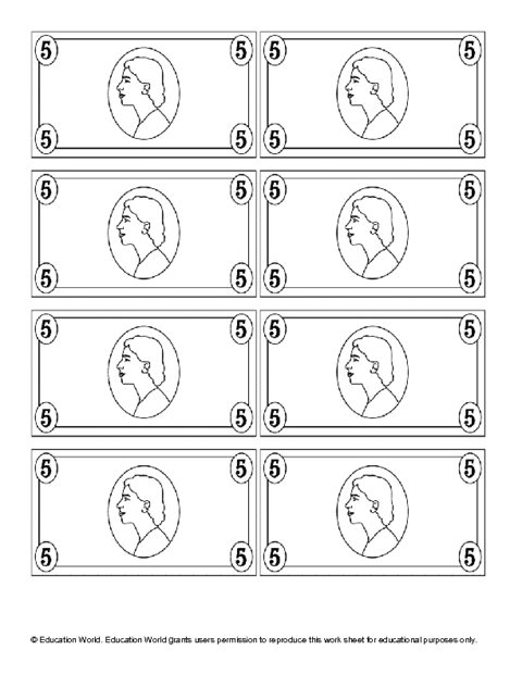 Free Money Template For Teachers