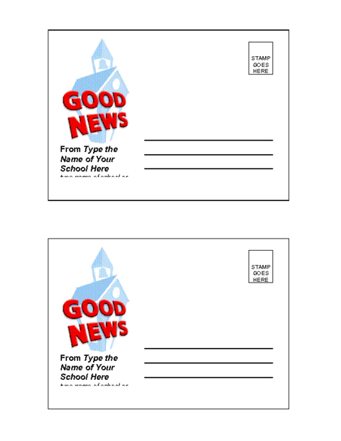 Good News Postcard 3 Template Education World